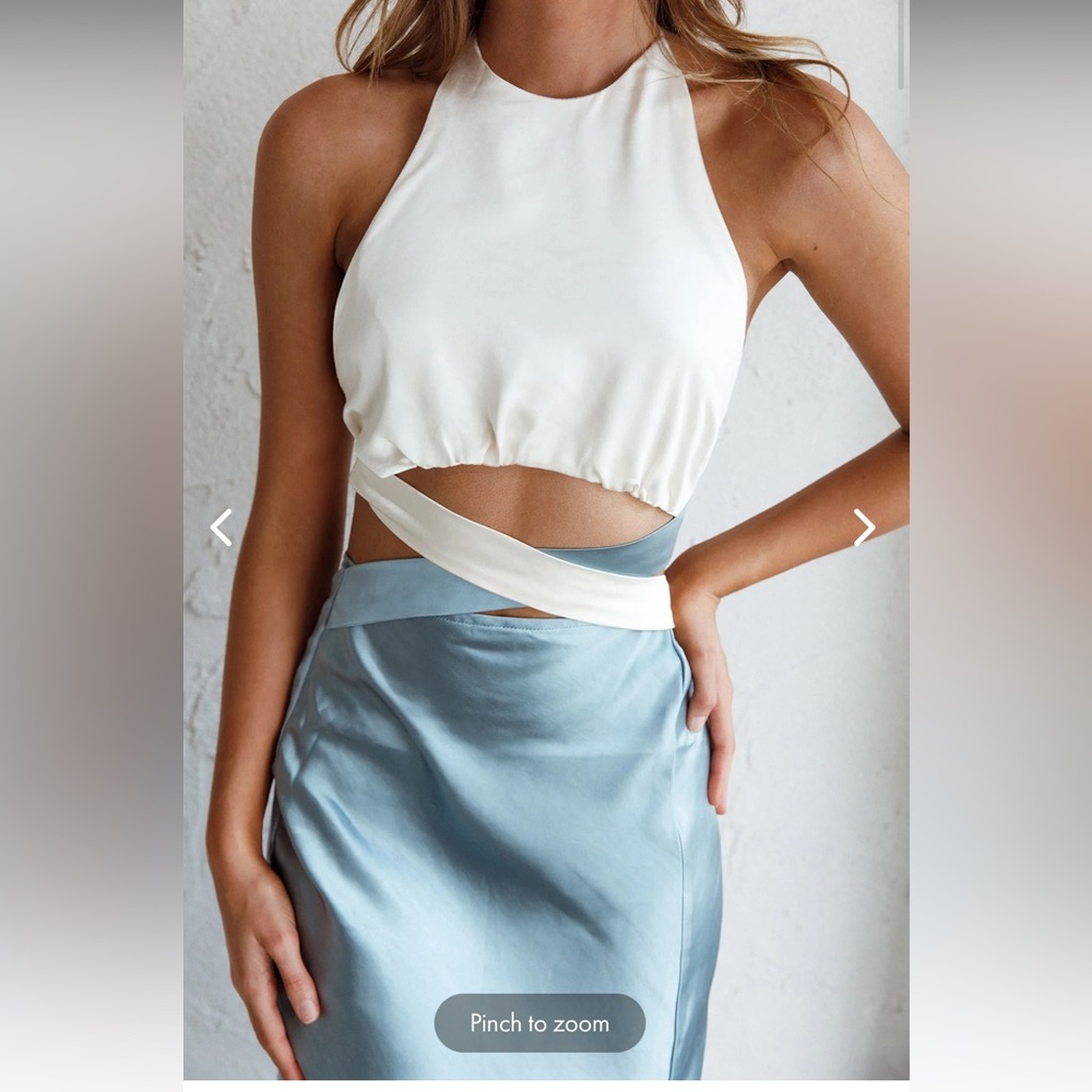 Social butterfly cut out waist midi dress teal